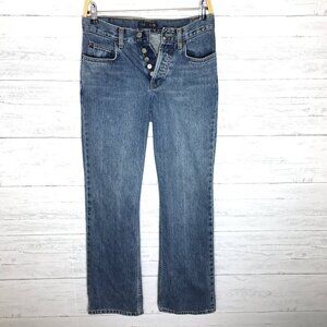 J. Crew Women's Bootcut Jeans Button Fly 100% Cotton size 2 length 30"
